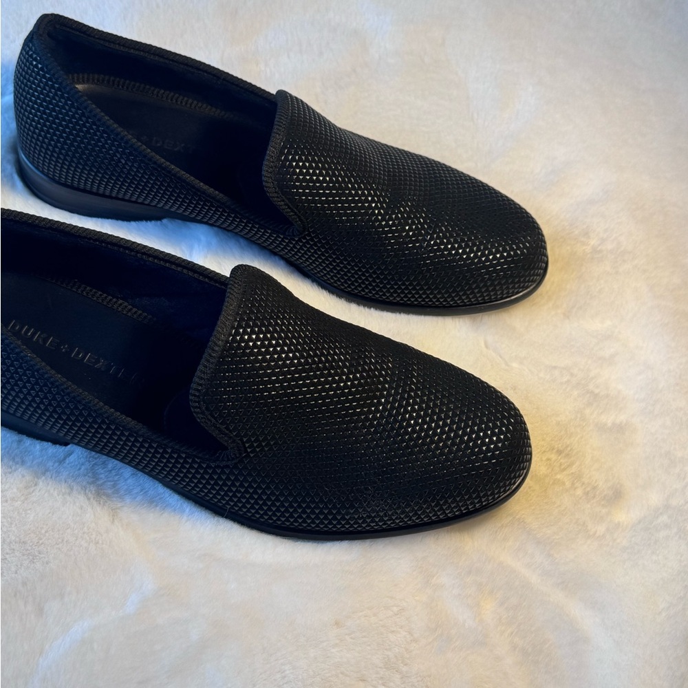 Men’s Duke & Dexter Black Pyramid Textured Slip-On Loafers Size 9 - Picture 2 of 14